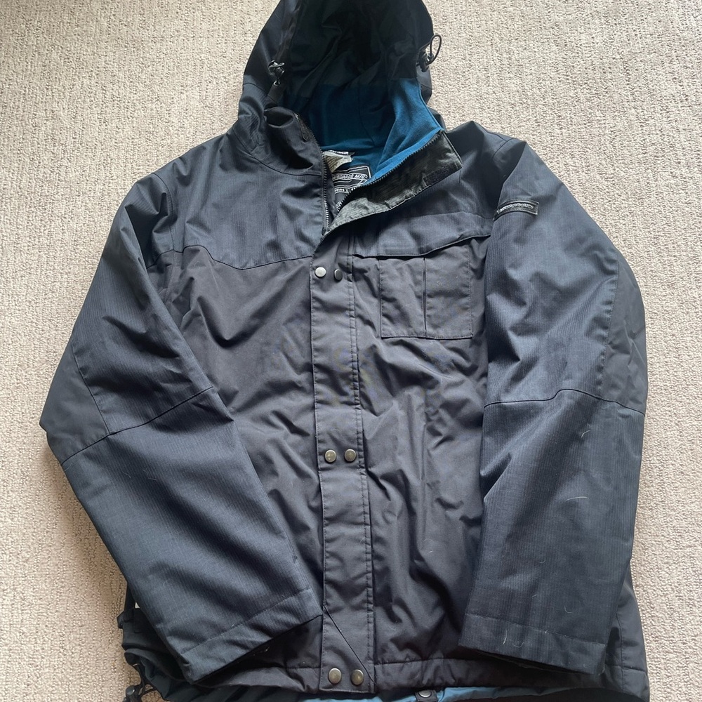 Used Men's Black Hooded Ski Jacket